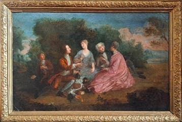 Franse school (XVIII), Navolger van - Fête galante, Antiek en Kunst