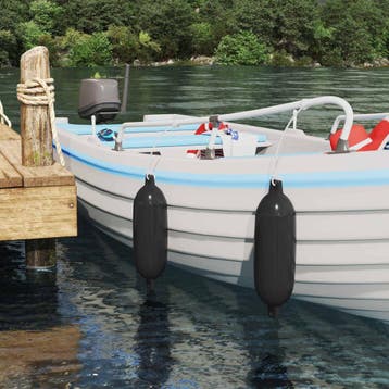 vidaXL Boot 2 st Ø 16 x 58 cm Zwart PVC, Verzenden
