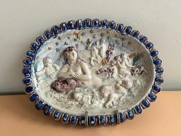 Antique French Majolica - Bord - Aardewerk - Bernard, Antiquités & Art