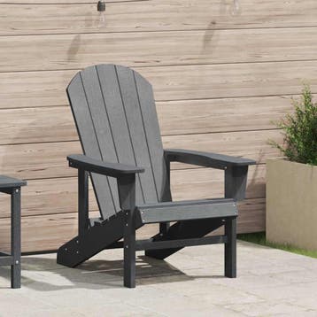 vidaXL Adirondack-stoel Lichtgrijs HDPE, Tuin en Terras, Verzenden, Nieuw