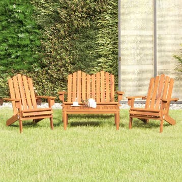 vidaXL 4-delige Loungeset Adirondack massief acaciahout, Jardin & Terrasse, Verzenden, Loungeset