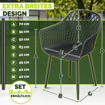 Tuinstoelen - Weerbestendig - Met armleuning - Set van 2 - Z, Verzenden, Nieuw