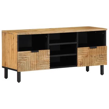 vidaXL Tv-meubel 100x33x46 cm massief mangohout bruin, Huis en Inrichting, Verzenden, Nieuw