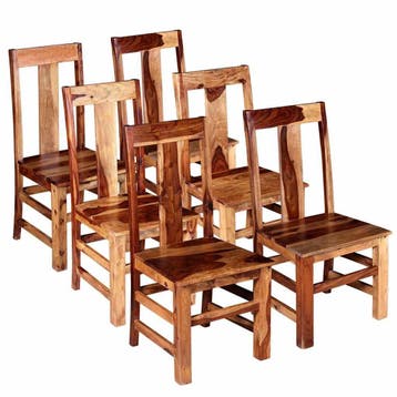 vidaXL Eetkamerstoelen 6 st massief hout, Verzenden, Nieuw