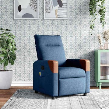 vidaXL Massagestoel verstelbaar stof blauw, Verzenden, Nieuw