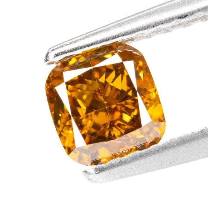 1 pcs Diamant (Natuurlijk gekleurd) - 0.67 ct - Cushion -, Bijoux, Sacs & Beauté, Pierres précieuses