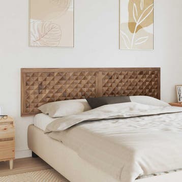 vidaXL Bed Hoofdbord Naturel Massief Teakhout, Verzenden, Nieuw