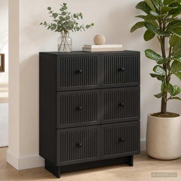 vidaXL Ladekast 66 x 34,5 x 90 cm Bewerkt hout Zwart, Verzenden