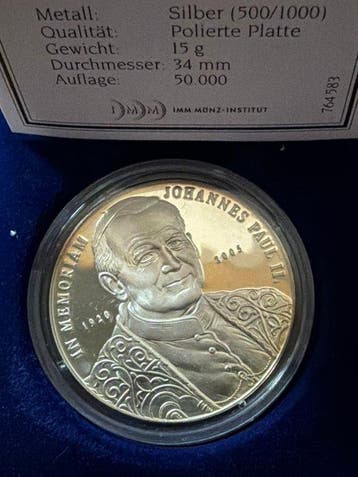 Wereld. Silver medal In Memoriam Papst Johannes Paul II. -, Postzegels en Munten