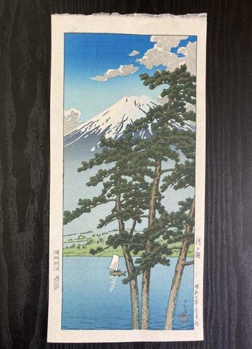 “Lake Kawaguchi / Kawaguchiko”  - Kawase Hasui - Japan, Antiek en Kunst