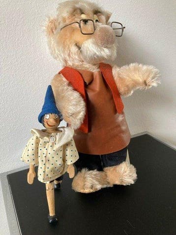 Steiff - Pop Steiff Geppetto 35cm met Pinocchio, very rare!;