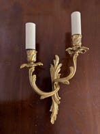 Wandlamp (2) - HENRI VIAN - Verguld brons - Wandlampen van, Antiquités & Art
