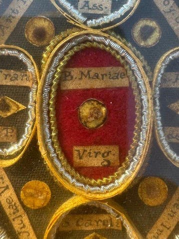 Reliquaire - Bronze, Relique - Bienheureuse Vierge Marie -