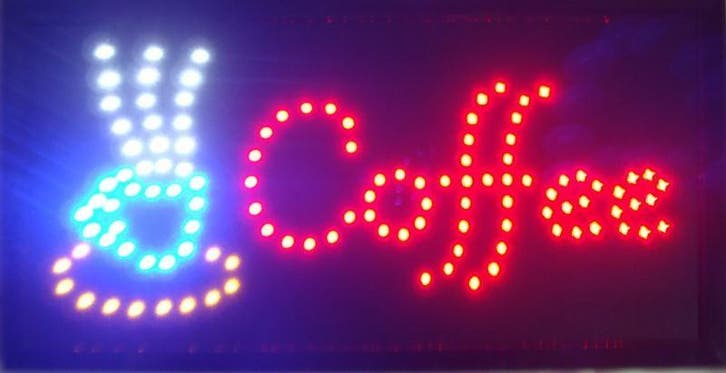 Coffee koffie lamp LED verlichting reclame bord lichtbak #B, Huis en Inrichting, Lampen | Overige, Nieuw, Verzenden