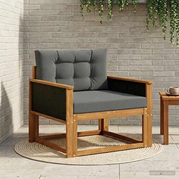 vidaXL Buiten Midden Sofa Massief Acacia Hout Naturel, Verzenden, Nieuw