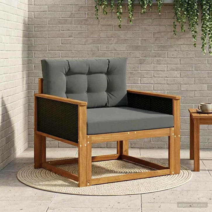 vidaXL Buiten Midden Sofa Massief Acacia Hout Naturel, Maison & Meubles, Canapés | Repose-pieds & Poufs, Envoi