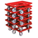 Dolly 60x40x15 rood met 4 rubberen zwenkwielen nieuw Set, Articles professionnels, Ophalen of Verzenden