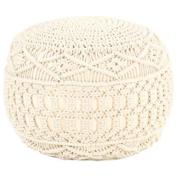 vidaXL Poef macramé handgemaakt 45x30 cm katoen, Verzenden