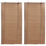 vidaXL Rolgordijnen 2 st 120x220 cm bamboe bruin, Huis en Inrichting, Stoffering | Gordijnen en Lamellen, Verzenden, Nieuw