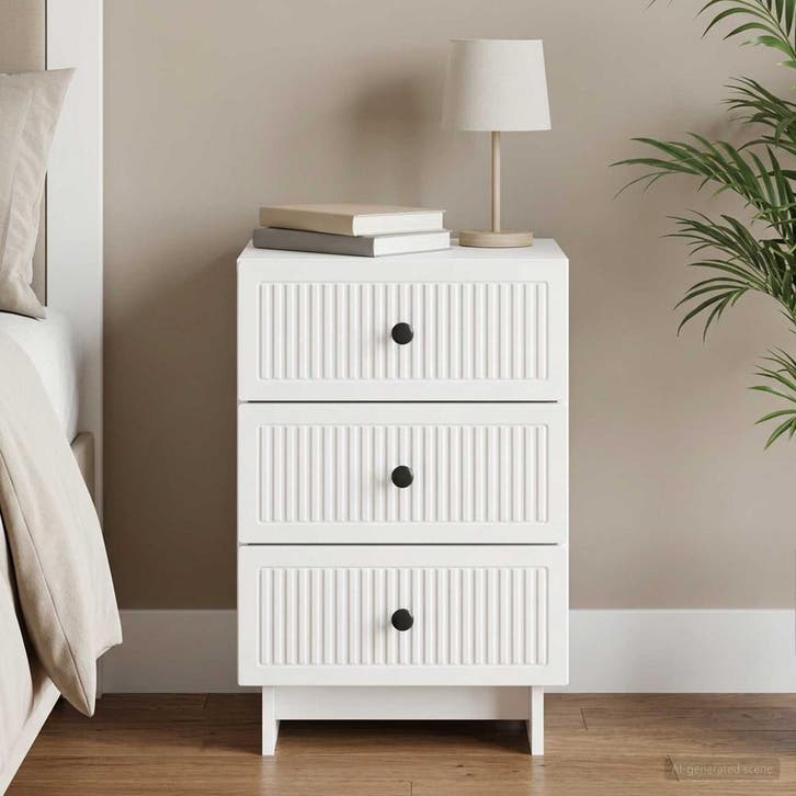 vidaXL Nachtkastje Hoogglans Wit 43 x 41 x 66,5 cm Bewerkt, Huis en Inrichting, Slaapkamer | Nachtkastjes, Nieuw, Verzenden
