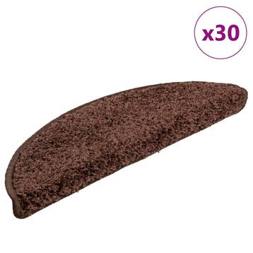 vidaXL Trapmatten 30 st 56x17x3 cm Bruin Halfrond, Verzenden, Nieuw
