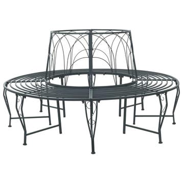 vidaXL Boom Bank 8-Aantal zitplaatsen Ø 160 x 89 cm Staal, Verzenden