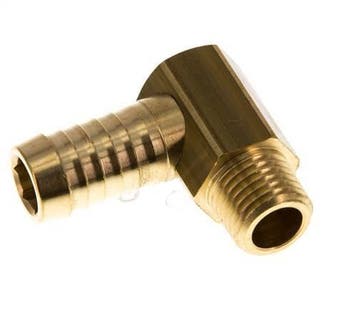 13 mm & M14x1.5 (taps) Messing L-Slangpilaar Met Buitendraad, Verzenden