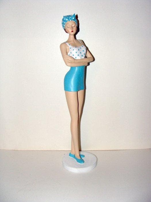 Beeldje, Bade Dame Badenixe, Statuette, Eine Dame in Bade-, Antiek en Kunst, Curiosa en Brocante