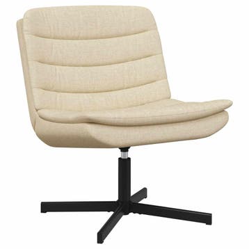 vidaXL Draaistoel Crème 63 x 75 x 76 cm Stof, Verzenden, Nieuw
