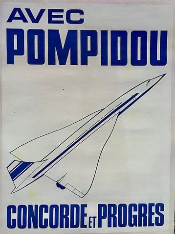 Georges Pompidou Concorde Election poster - Jaren 1960