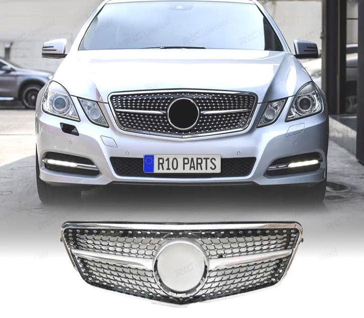 CALANDRE MERCEDES W212 LOOK DIAMOND 10-13 CHROMÉ, Auto-onderdelen, Carrosserie, Verzenden