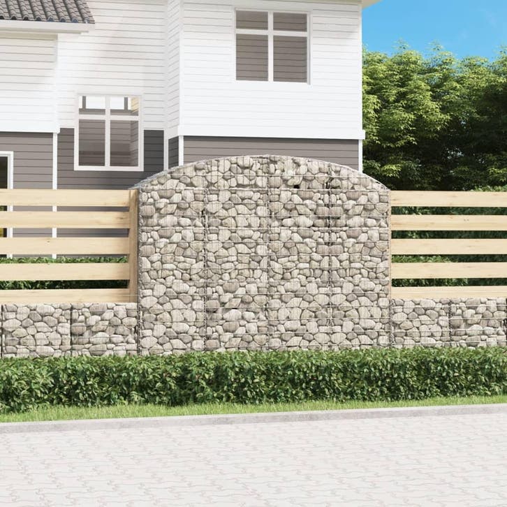vidaXL Schanskorf gewelfd 200x50x160/180 cm gegalvaniseerd, Tuin en Terras, Bloempotten, Nieuw, Verzenden