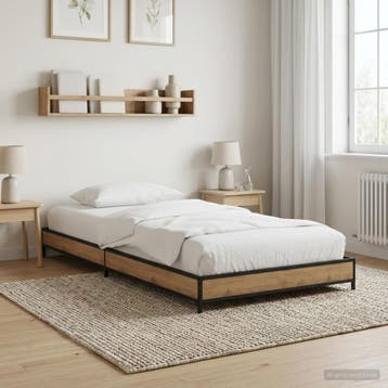 vidaXL Bedframe Artisanaal eiken 80 x 200 cm Bewerkt hout, Verzenden, Nieuw