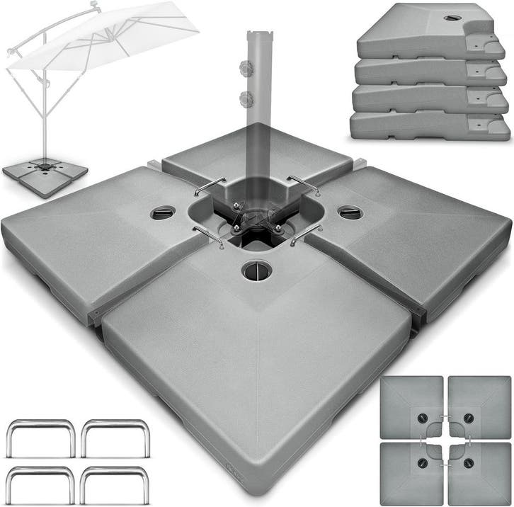 Parasolvoet - Parasoltegels - Vulbaar - Voor kruisvoet - Gri, Jardin & Terrasse, Parasols, Envoi