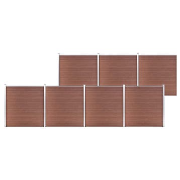 vidaXL Schutting 1218x186 cm HKC bruin, Verzenden, Nieuw