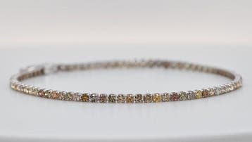 Zonder minimumprijs - Armband - 14 karaat Witgoud - 1.60ct.