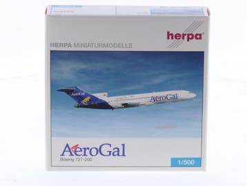 Schaal 1:500 Herpa 507905 Boeing 727-200 AeroGal Reg. HC-..., Ophalen of Verzenden