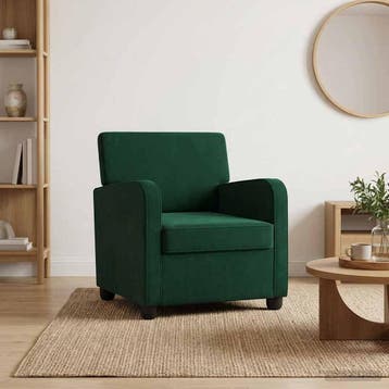 vidaXL Fauteuil Donkergroen fluweel, Maison & Meubles, Fauteuils, Verzenden