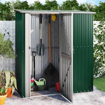vidaXL Tuinhuis Groen 180,5x97x209,5 cm Gegalvaniseerd Staal, Tuin en Terras, Tuinhuizen, Verzenden, Nieuw