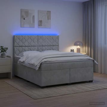 vidaXL Boxspringbed met matras Lichtgrijs 180 x 200 cm, Verzenden