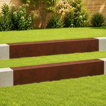 vidaXL Afdekprofiel voor tuinranden 2 st 100 x 20 x 15 cm, Verzenden, Nieuw