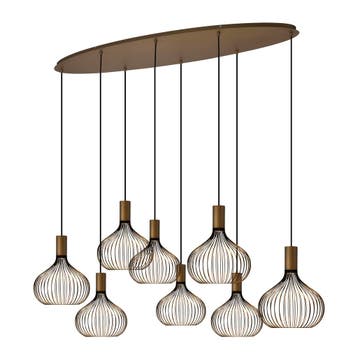 Moderne Hanglampen Isabel 8-lichts Hanglamp Zacht Brons, Verzenden, Nieuw