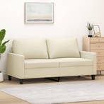 vidaXL Tweezitsbank / zetel 140 cm kunstleer crèmekleurig, Verzenden, Nieuw