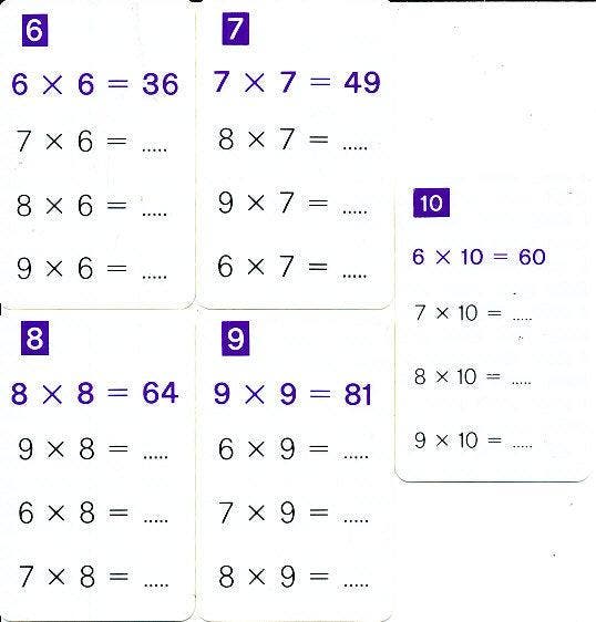 Kwartet tafels 6 t/m 10 Paars (zie omschrijving), Livres, Livres scolaires, Envoi