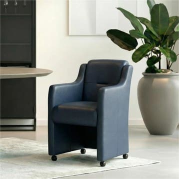 Set van 8 Leren eetkamerstoelen Mass - Toledo Marine, Ophalen of Verzenden