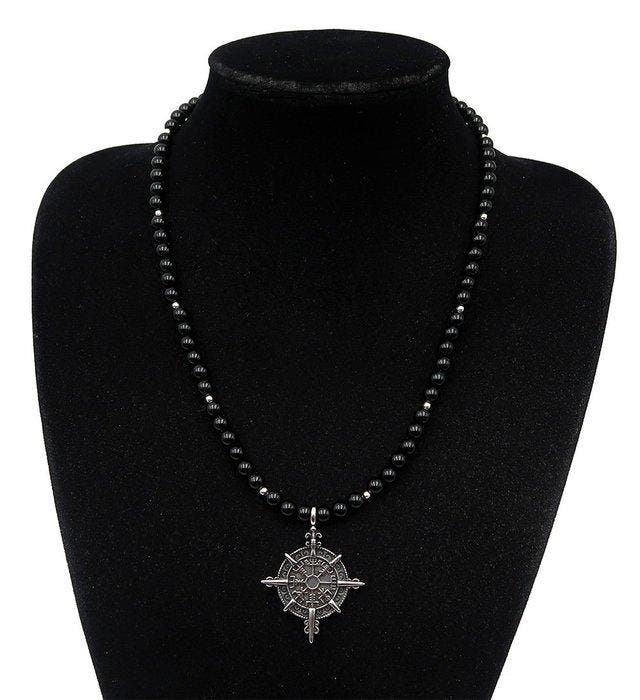 Vikingskompas Vegvisir en obsidiaan – Richtingsinsigne -, Antiek en Kunst, Antiek | Boeken en Manuscripten