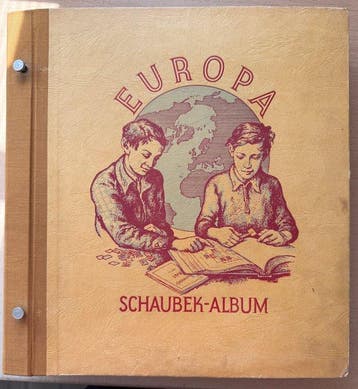 Monde 1887/1955 - Collection en 2 albums Schaubek, Postzegels en Munten, Gestempeld