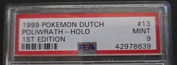 Pokémon - 1 Graded card - Poliwrath #13 First edition, Holo,, Hobby en Vrije tijd, Verzamelkaartspellen | Pokémon, Nieuw
