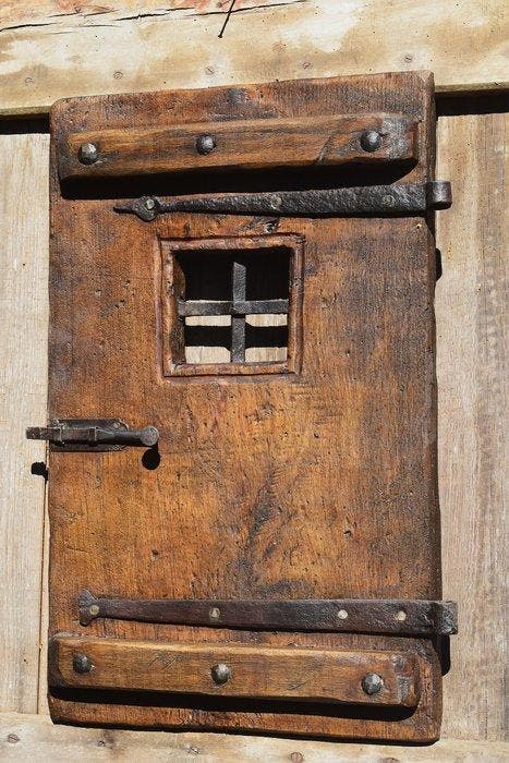 Antiek Deur - 19e eeuw - deur met tralies voor afsluiting, Antiquités & Art, Antiquités | Autres Antiquités