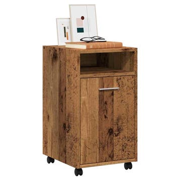 vidaXL Kast met wielen 33x38x60 cm bewerkt hout oud, Verzenden